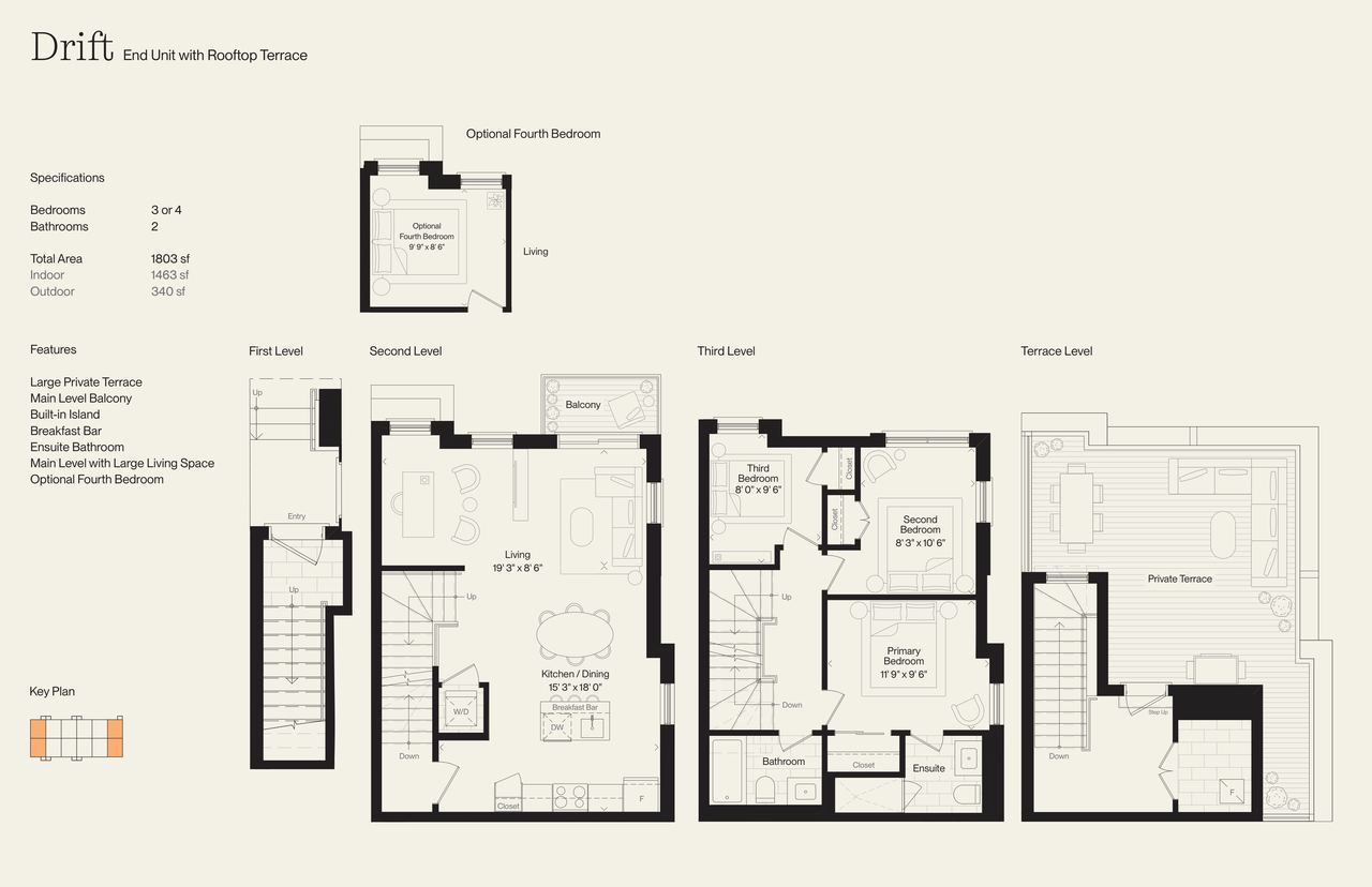 Drift with Rooftop Terrace End floor plan