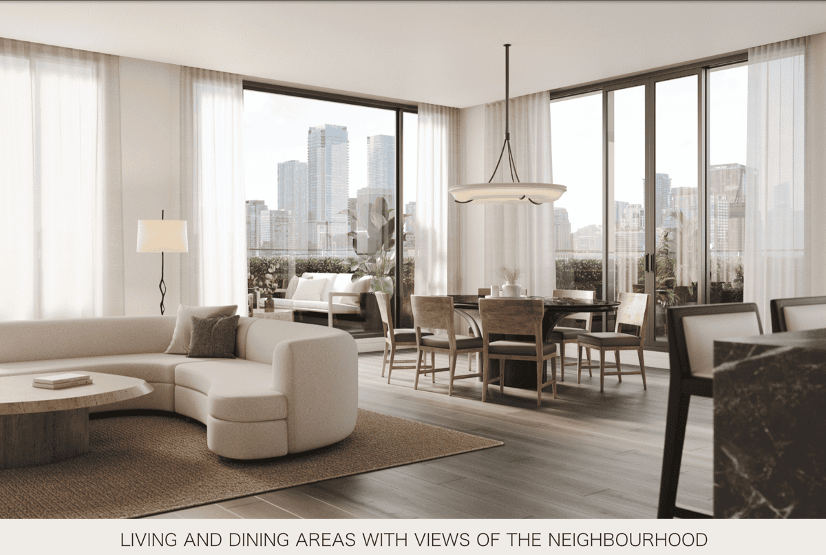 Living and Dining with City Views