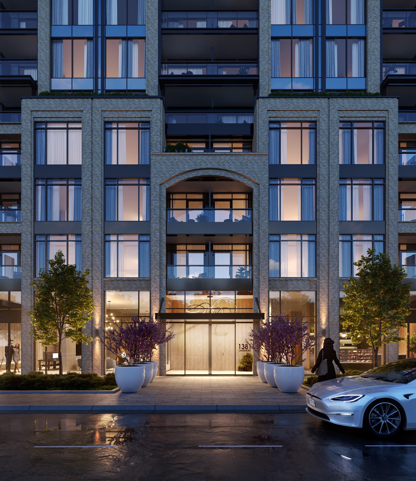 The entrance on Lakeshore Road