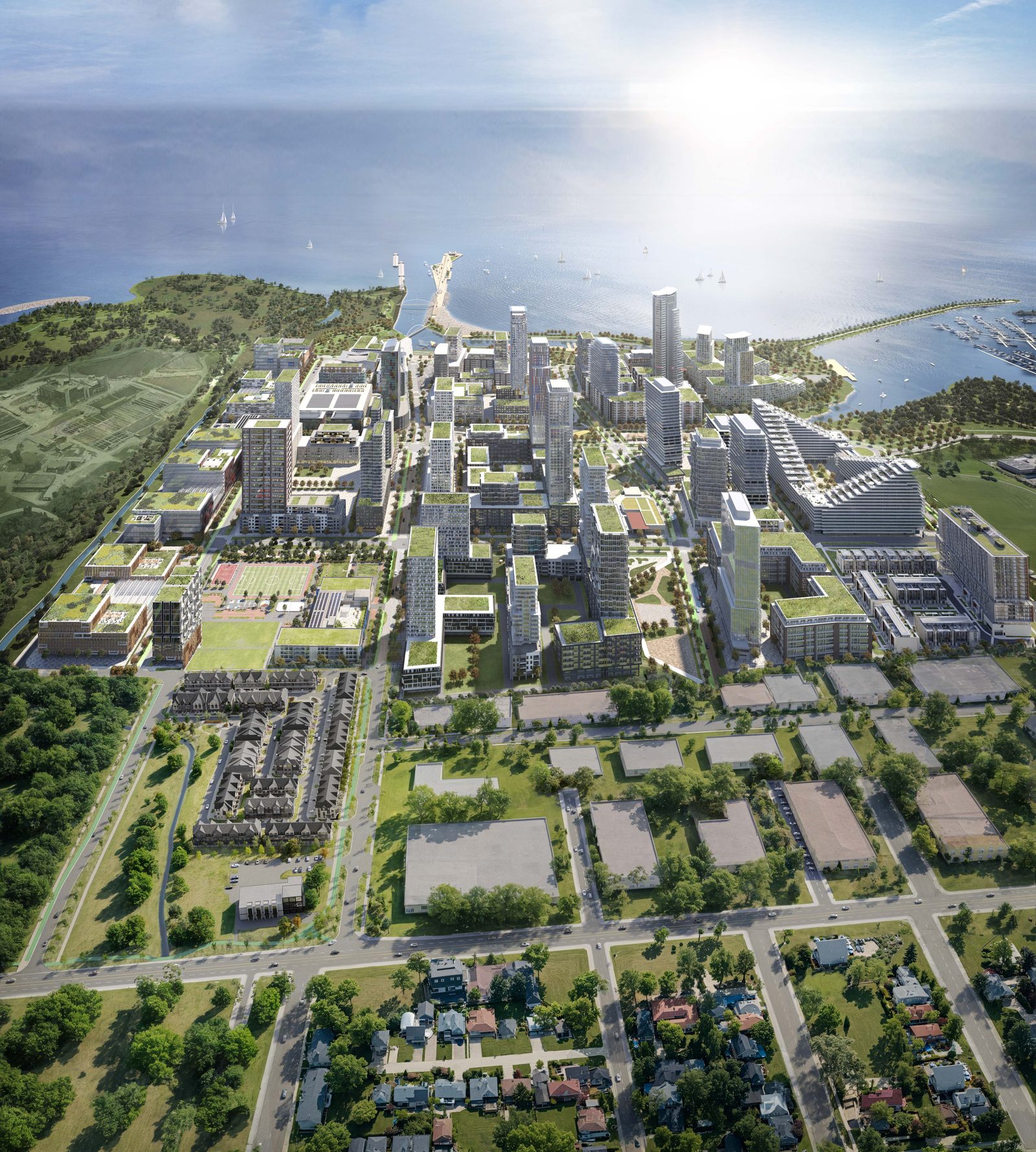 Aerial view of Pier House Towns