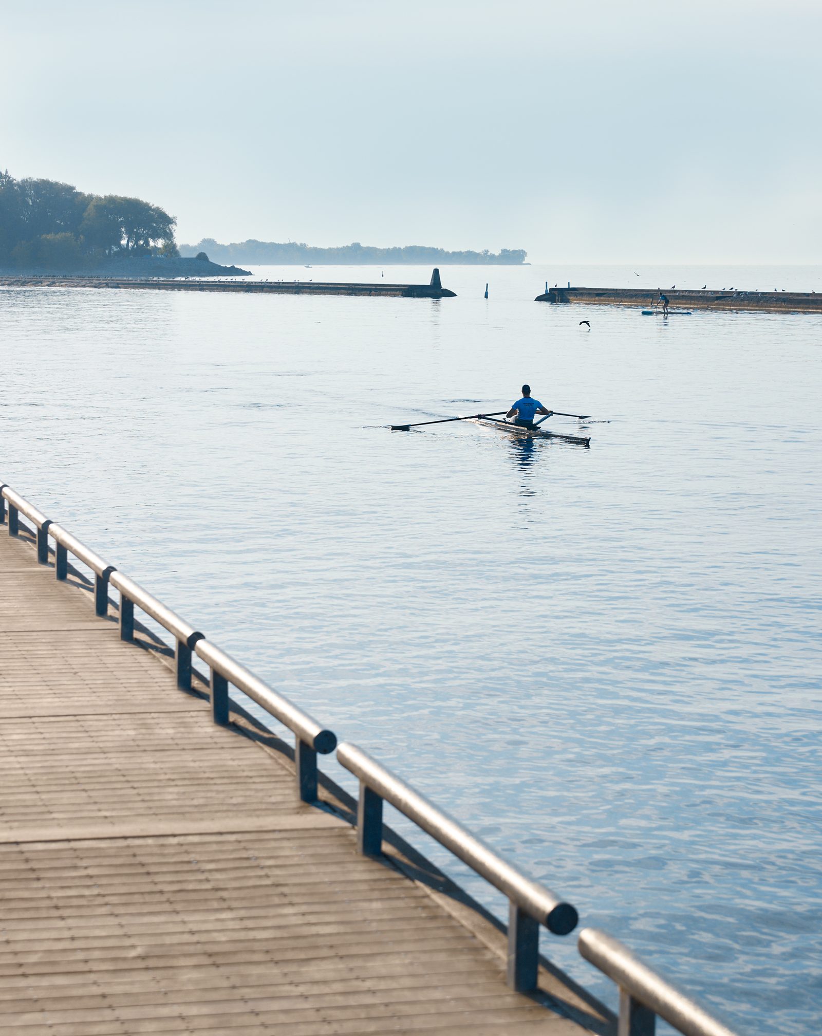 Boardwalk along the Lake Ontario shoreline at Lakeview Village