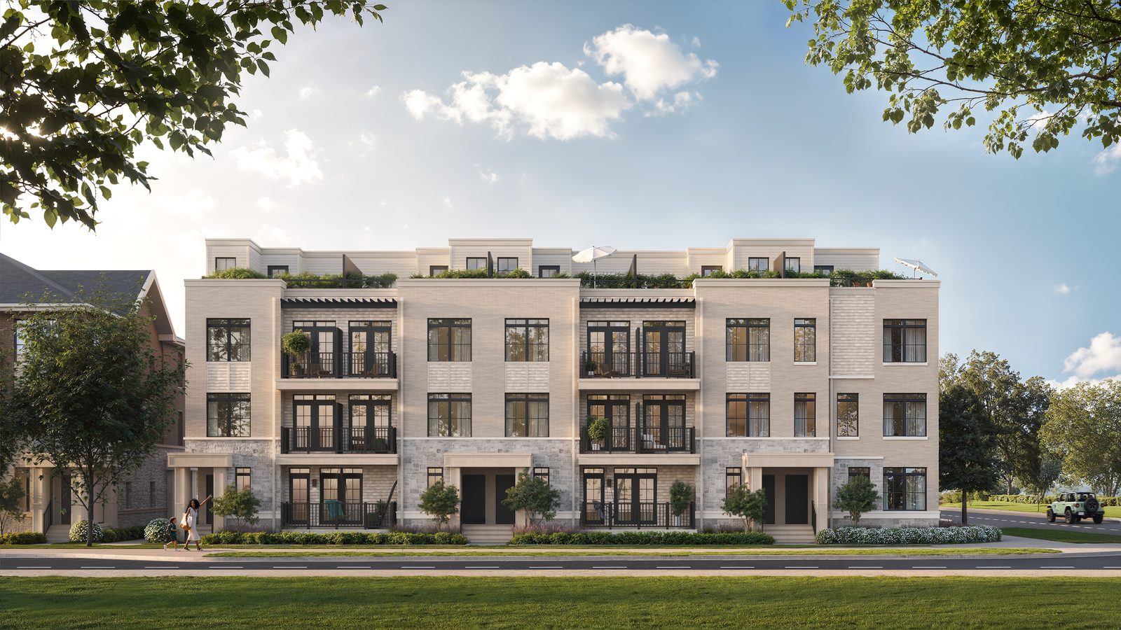 South Banks townhomes, Elevation C rendering