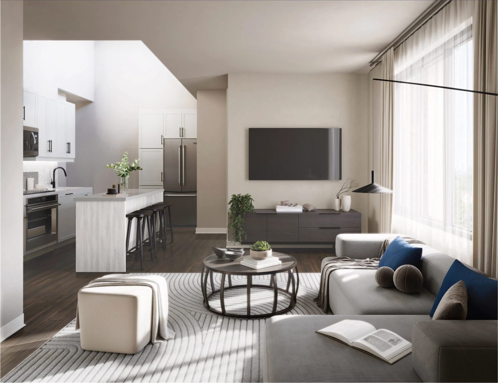 The Sky Towns: kitchen and living