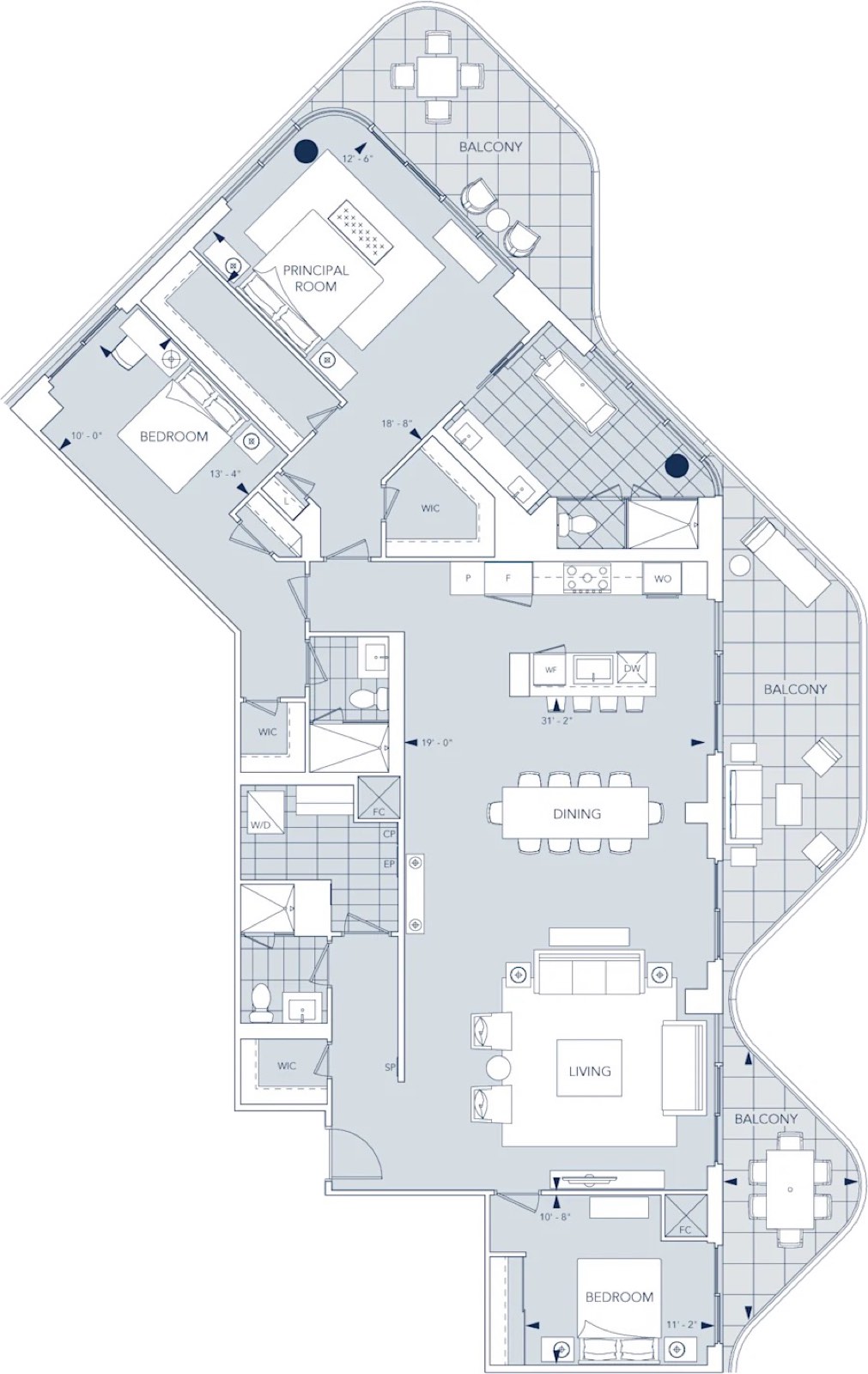 Aqualuna Suite 1107 Floor Plan