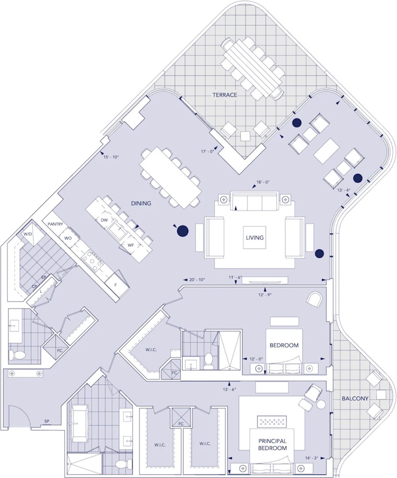 Aqualuna Suite 822 Floor Plan