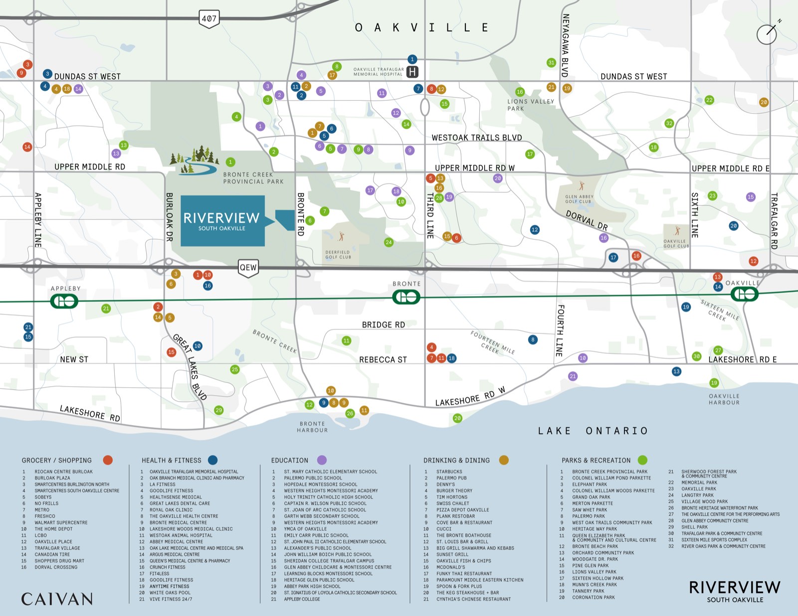 Caivan Riverview amenity map