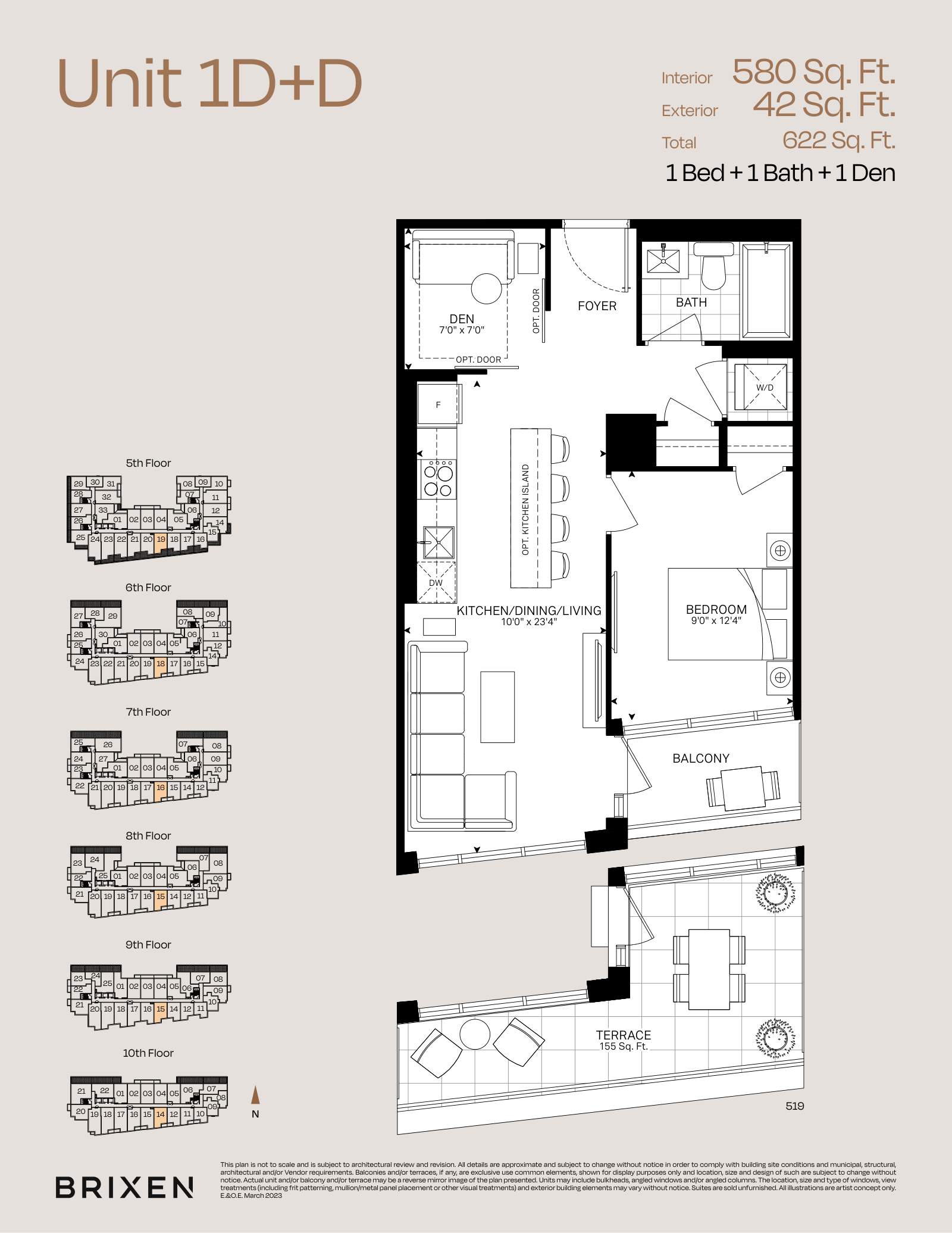 Suite 1D+D Floor Plan