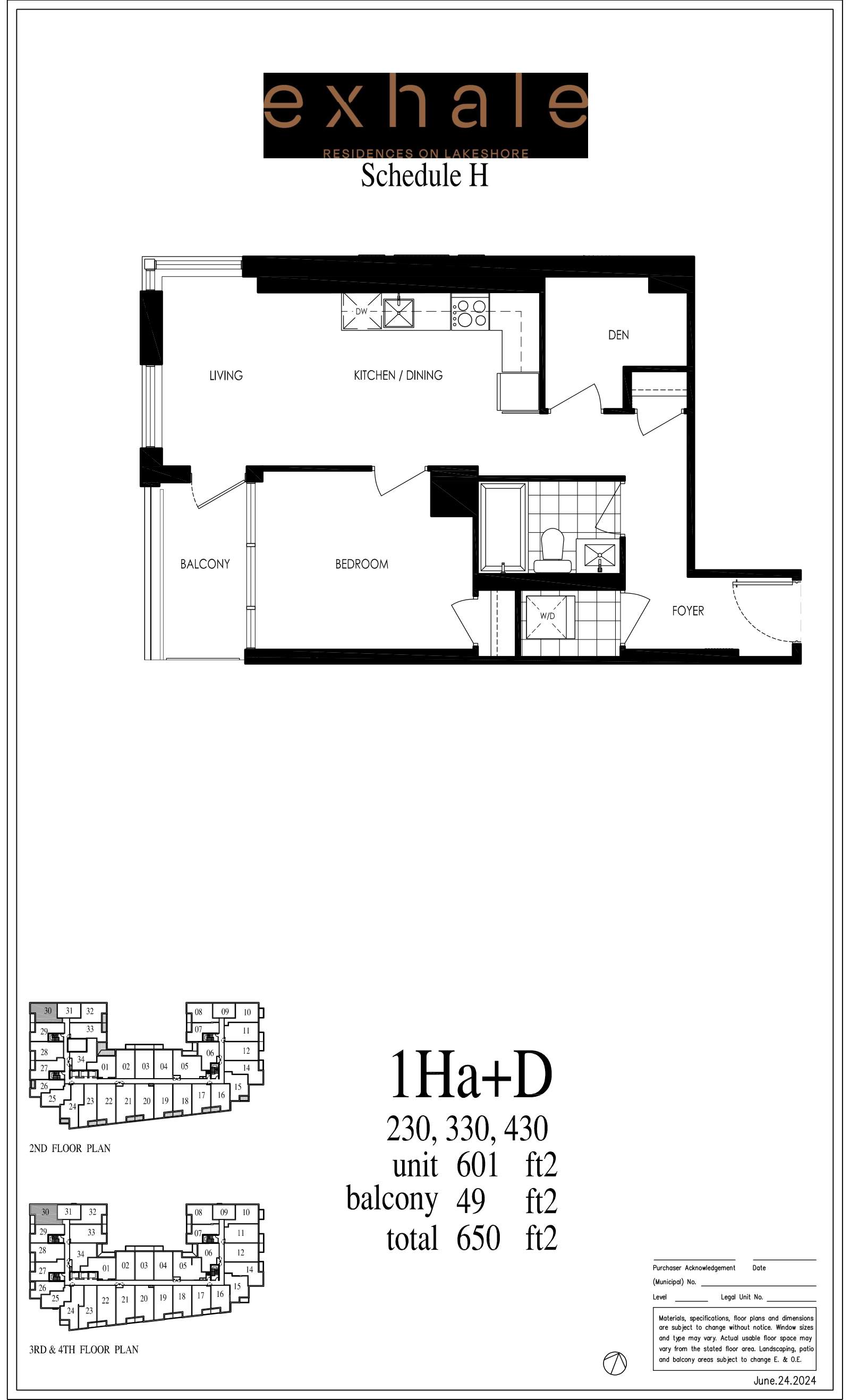 Suite 1HA+D Floor Plan