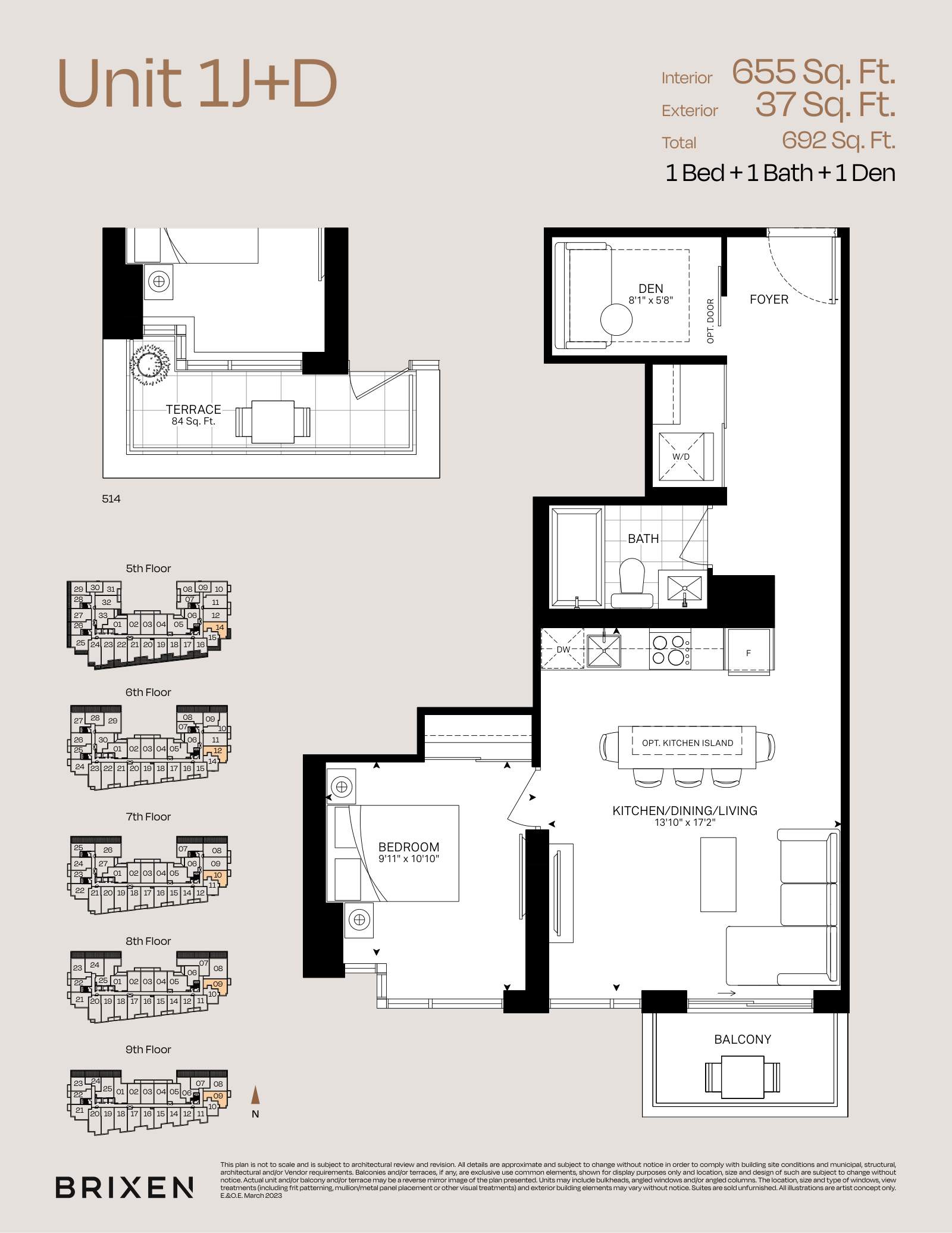 Suite 1J+D Floor Plan