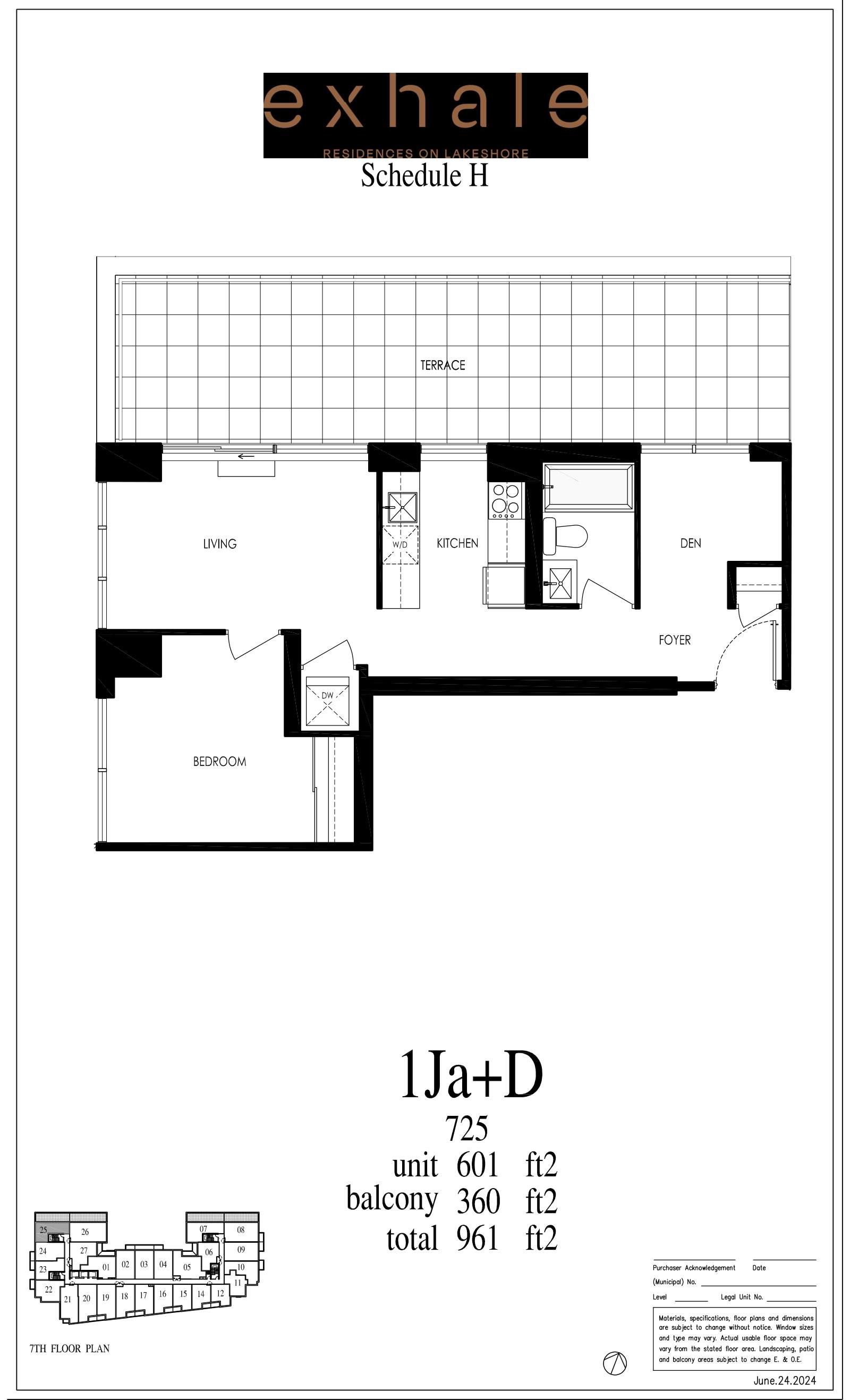 Suite 1JA+D Floor Plan