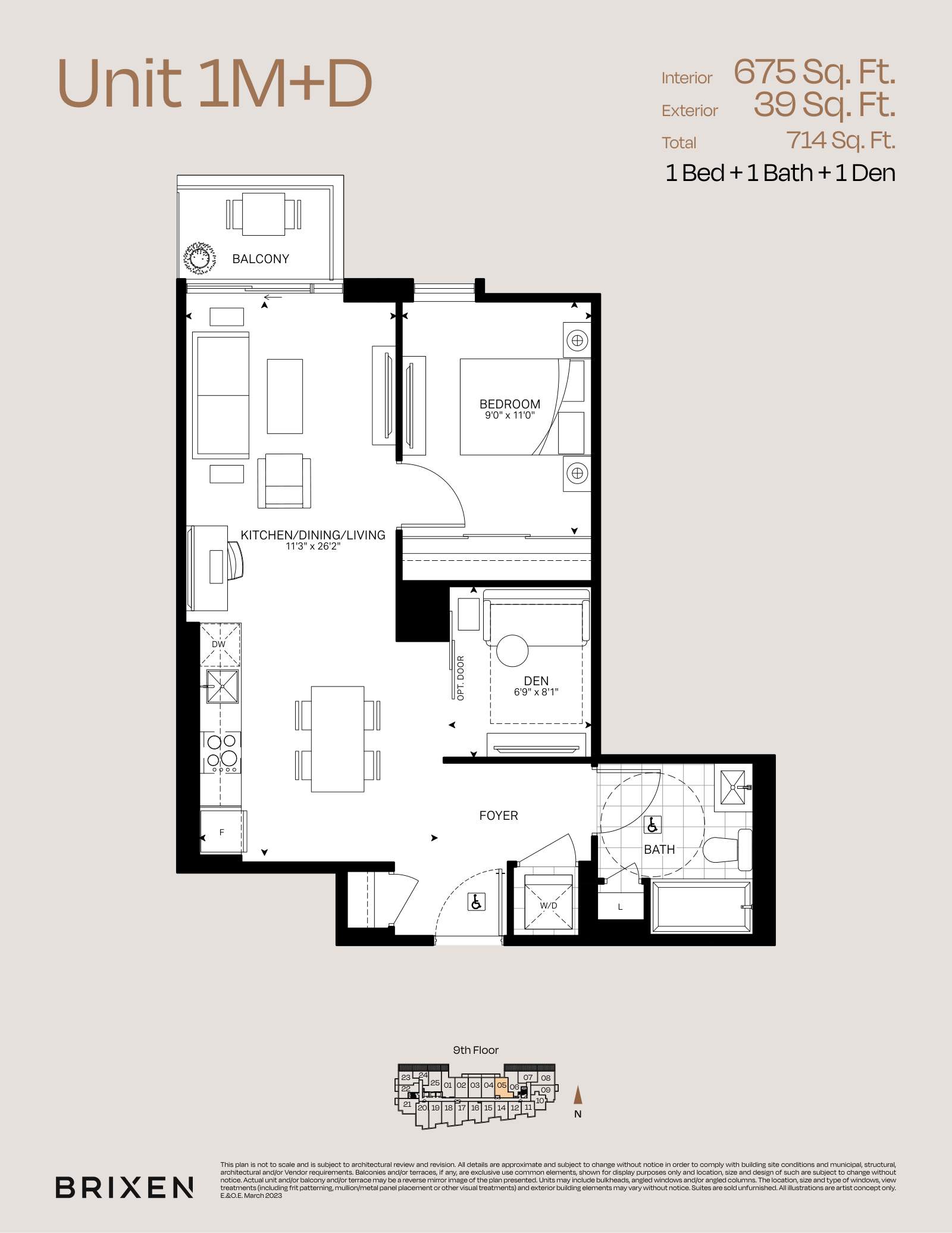 Suite 1M+D Floor Plan
