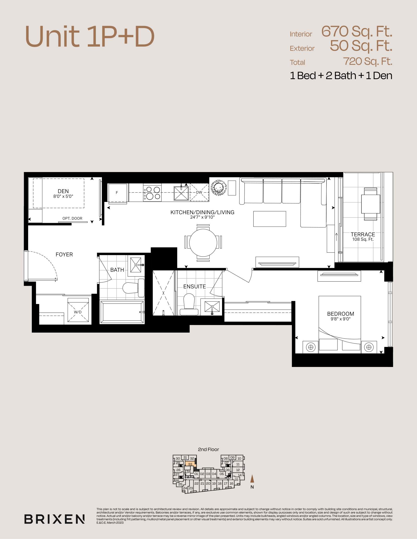 Suite 1P+D Floor Plan