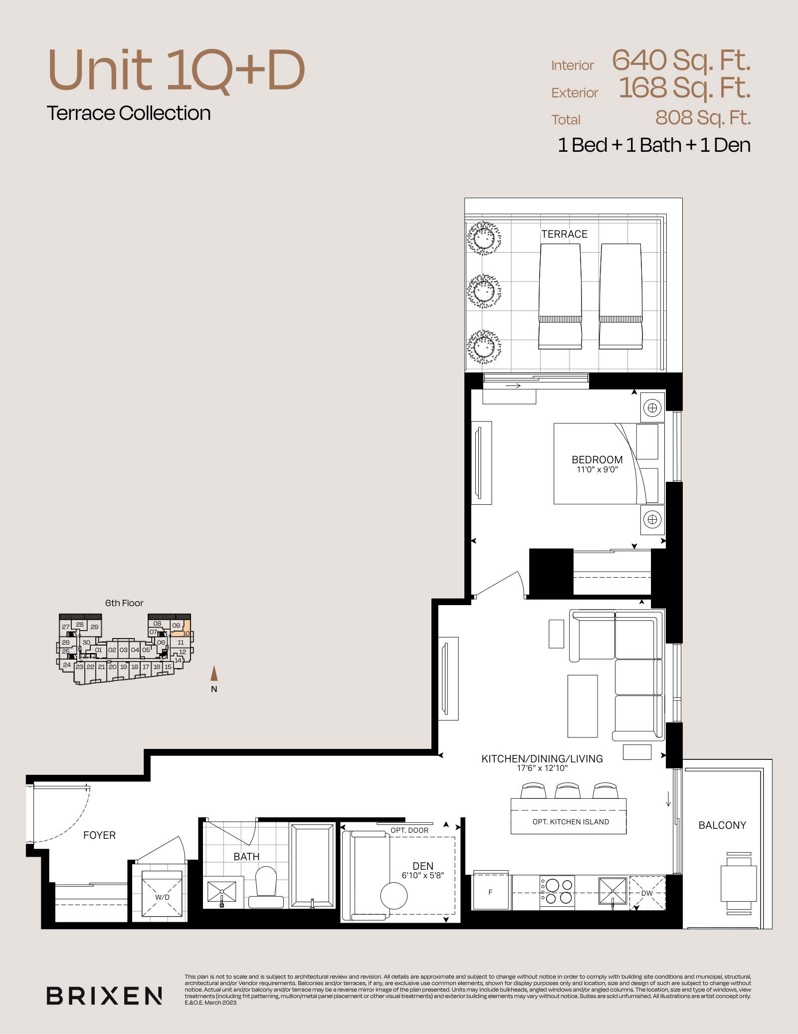 Suite 1Q+D Floor Plan