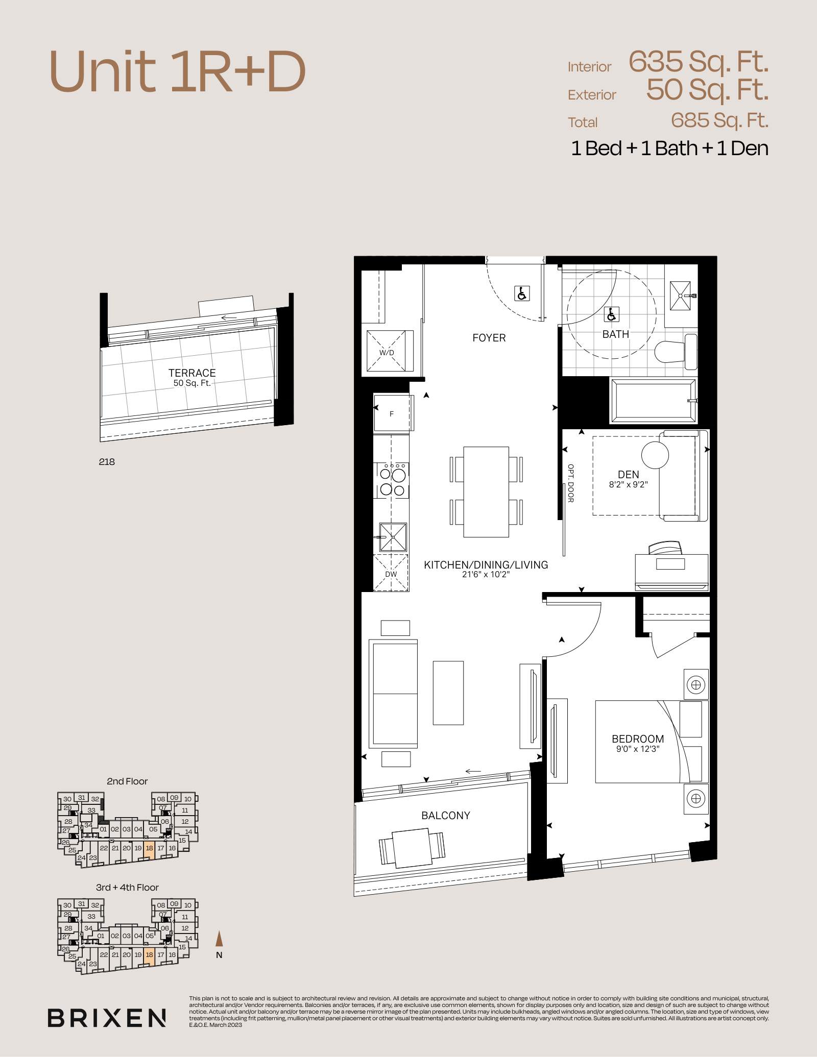 Suite 1R+D Floor Plan