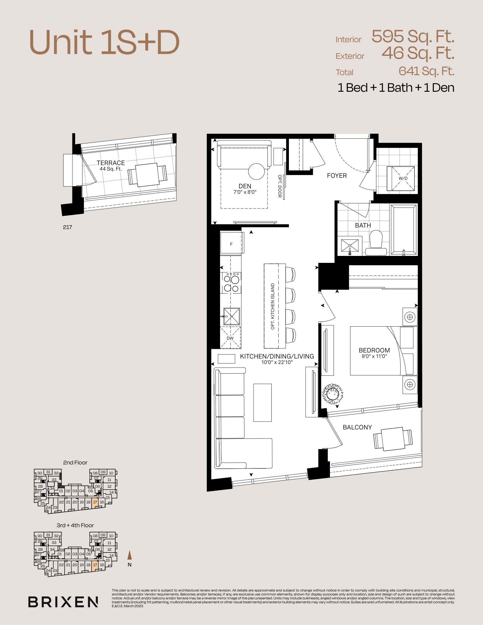Suite 1S+D Floor Plan