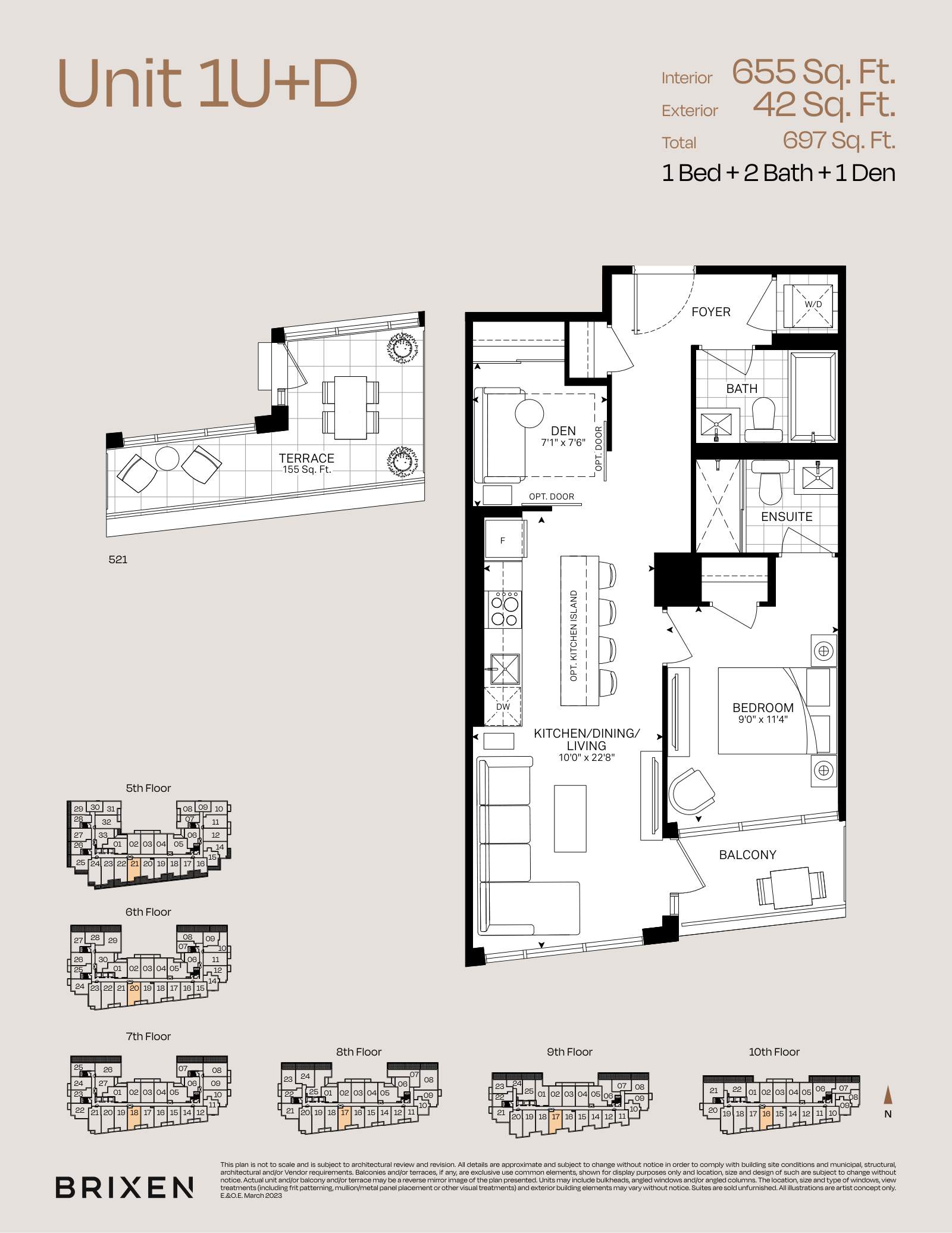 Suite 1U+D Floor Plan