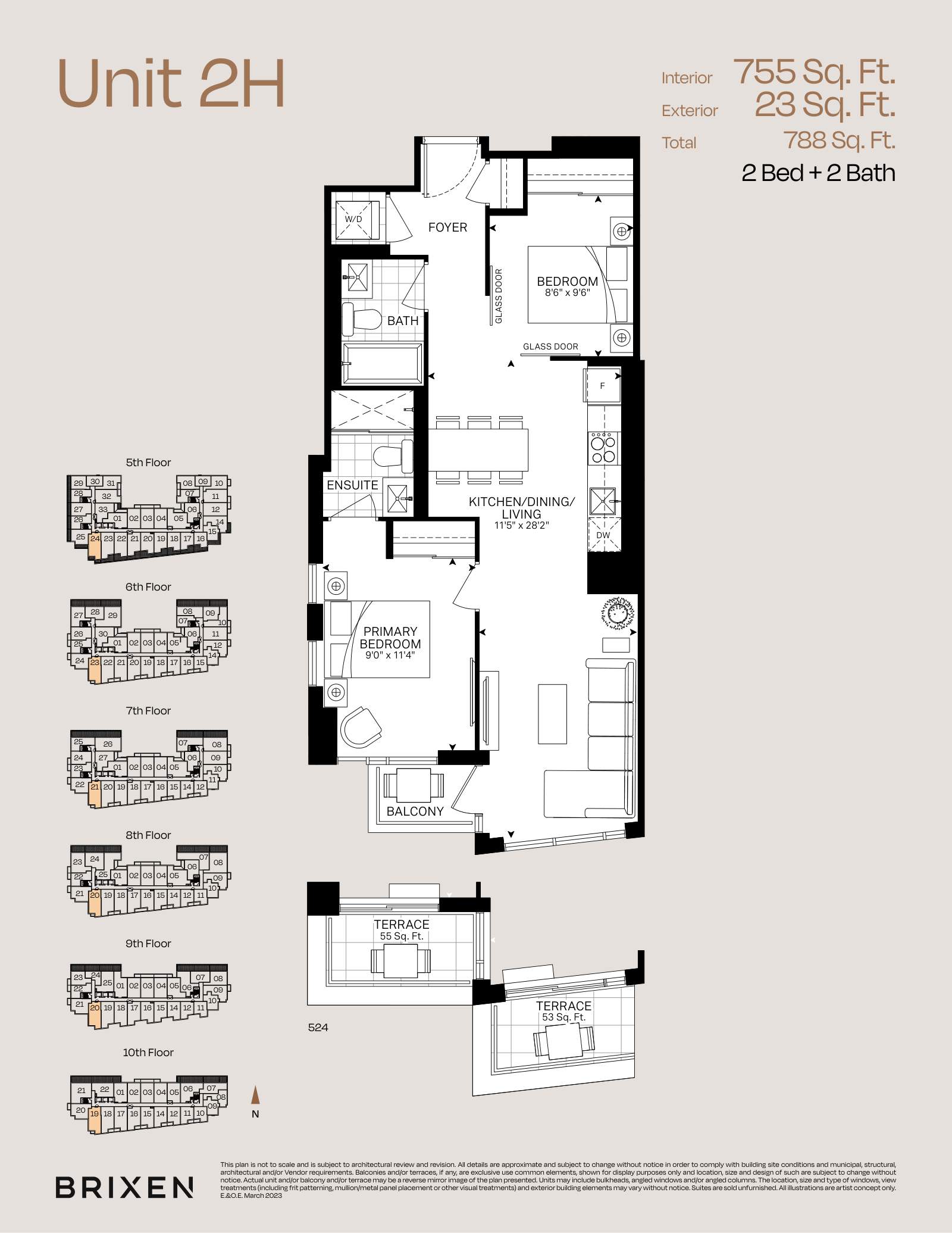 Suite 2H Floor Plan