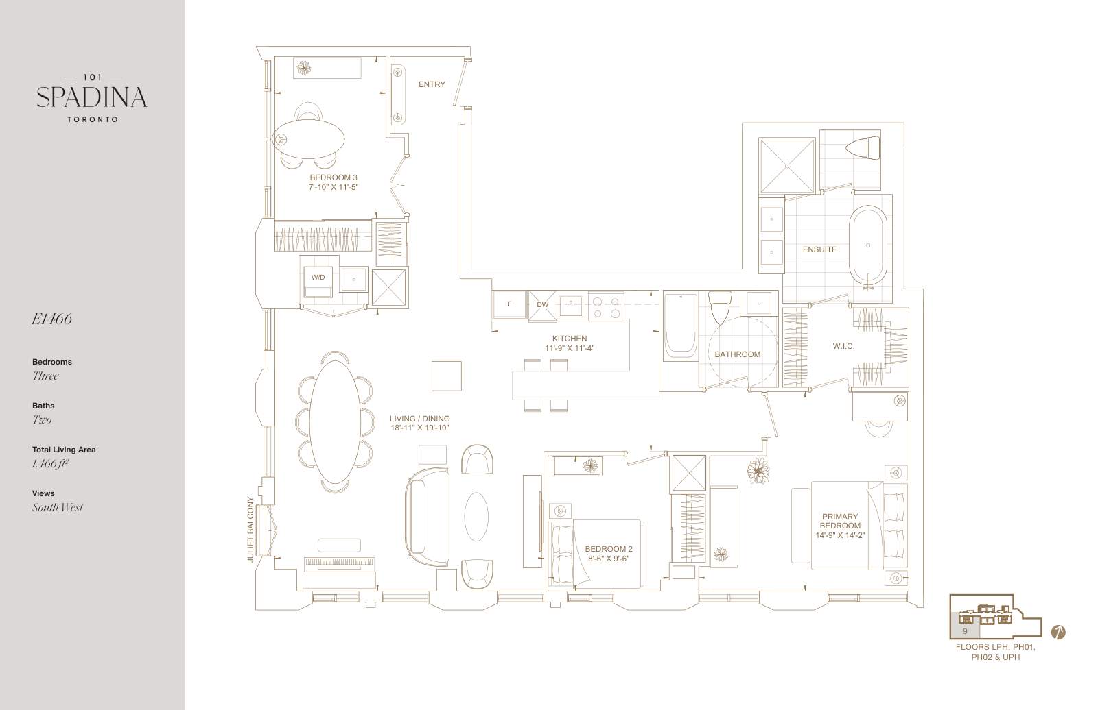 Suite E1466 Floor Plan
