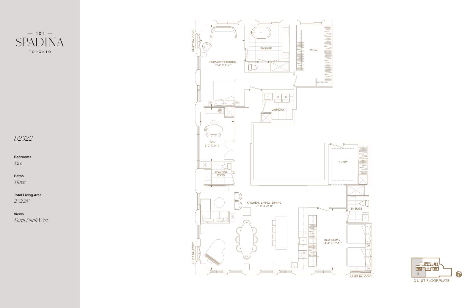 Suite D2322 Floor Plan