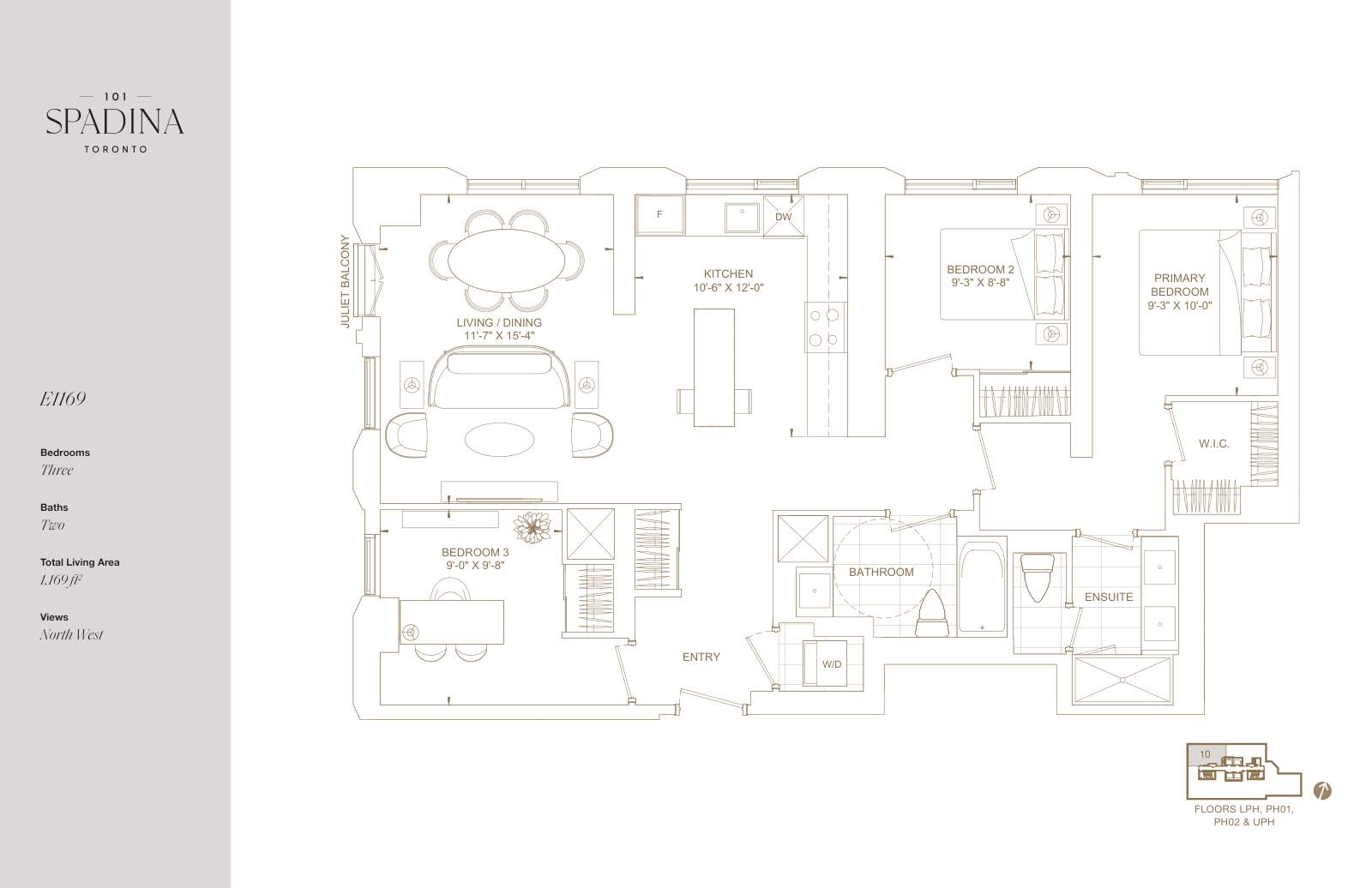 Suite E1169 Floor Plan
