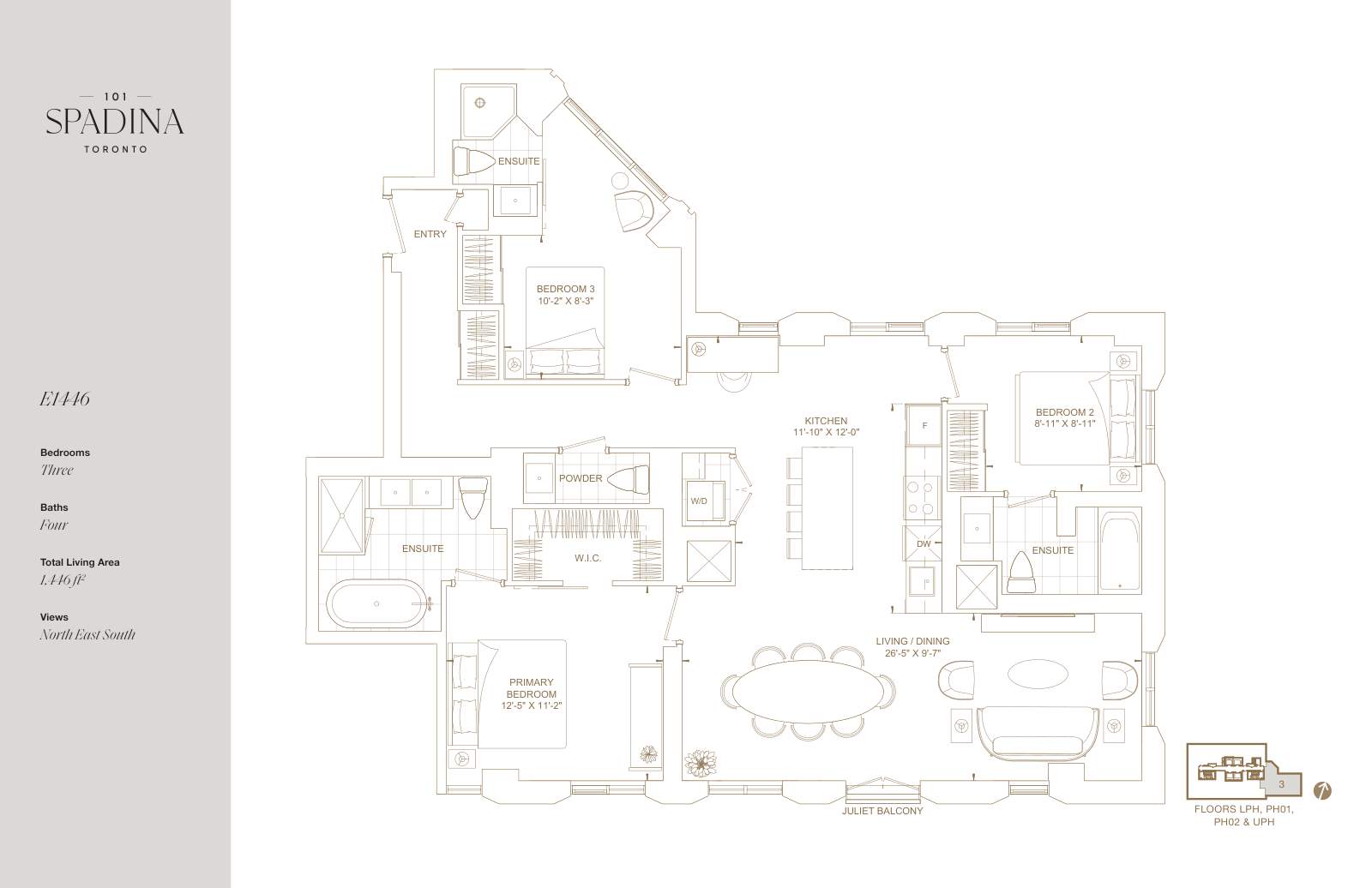 Suite E1446 Floor Plan