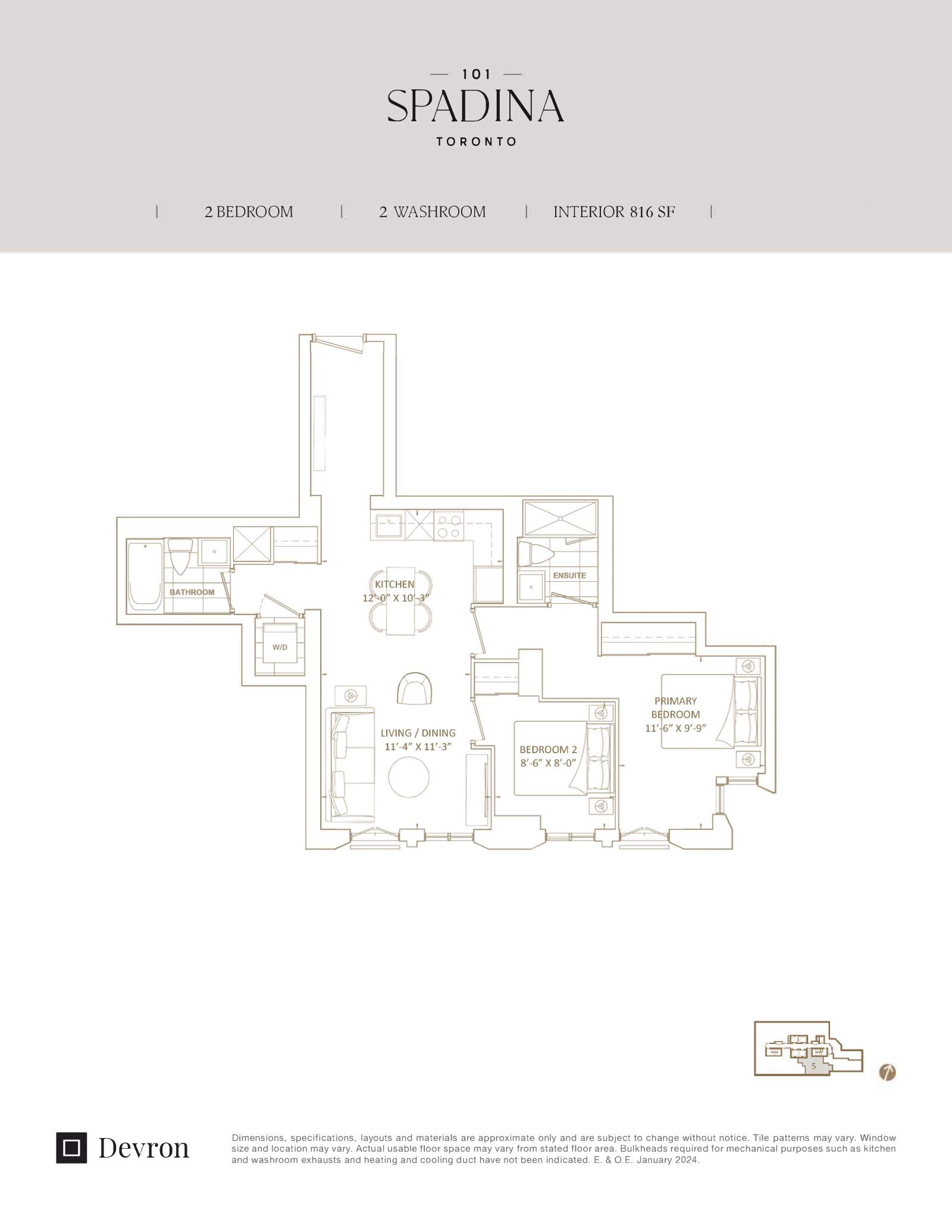 Suite D816 Floor Plan