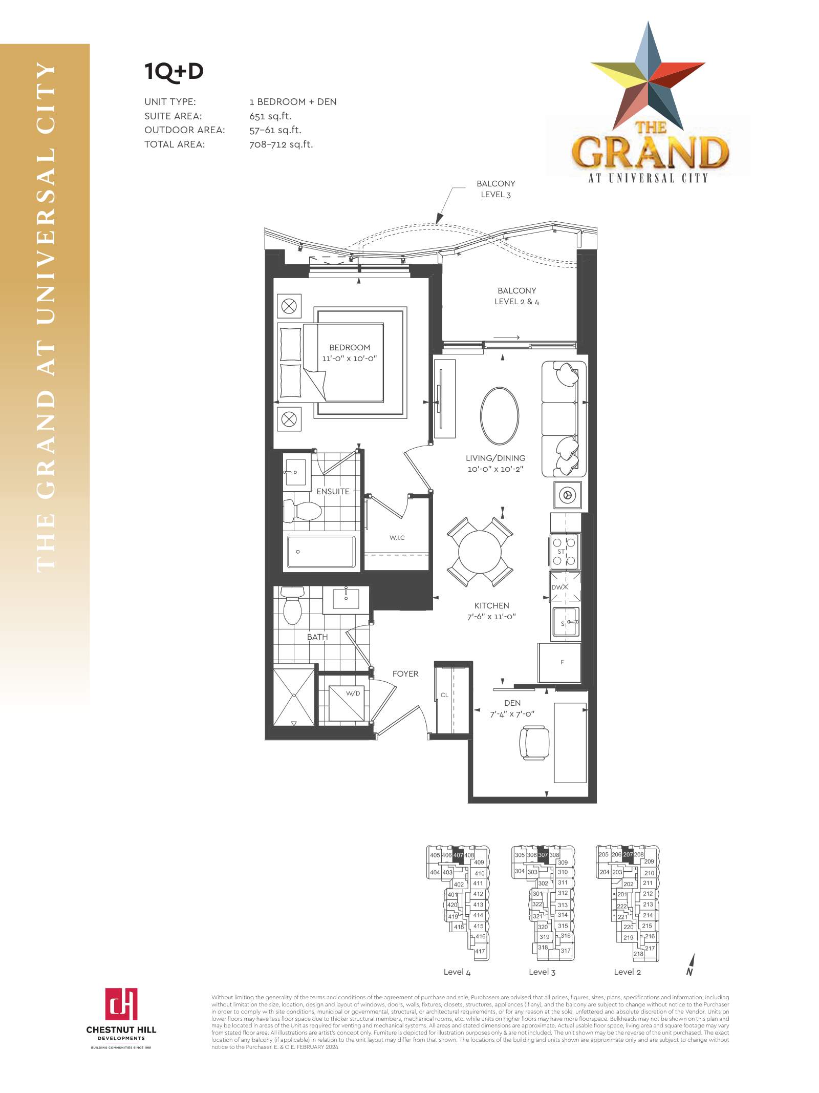 Suite 1Q+D Floor Plan