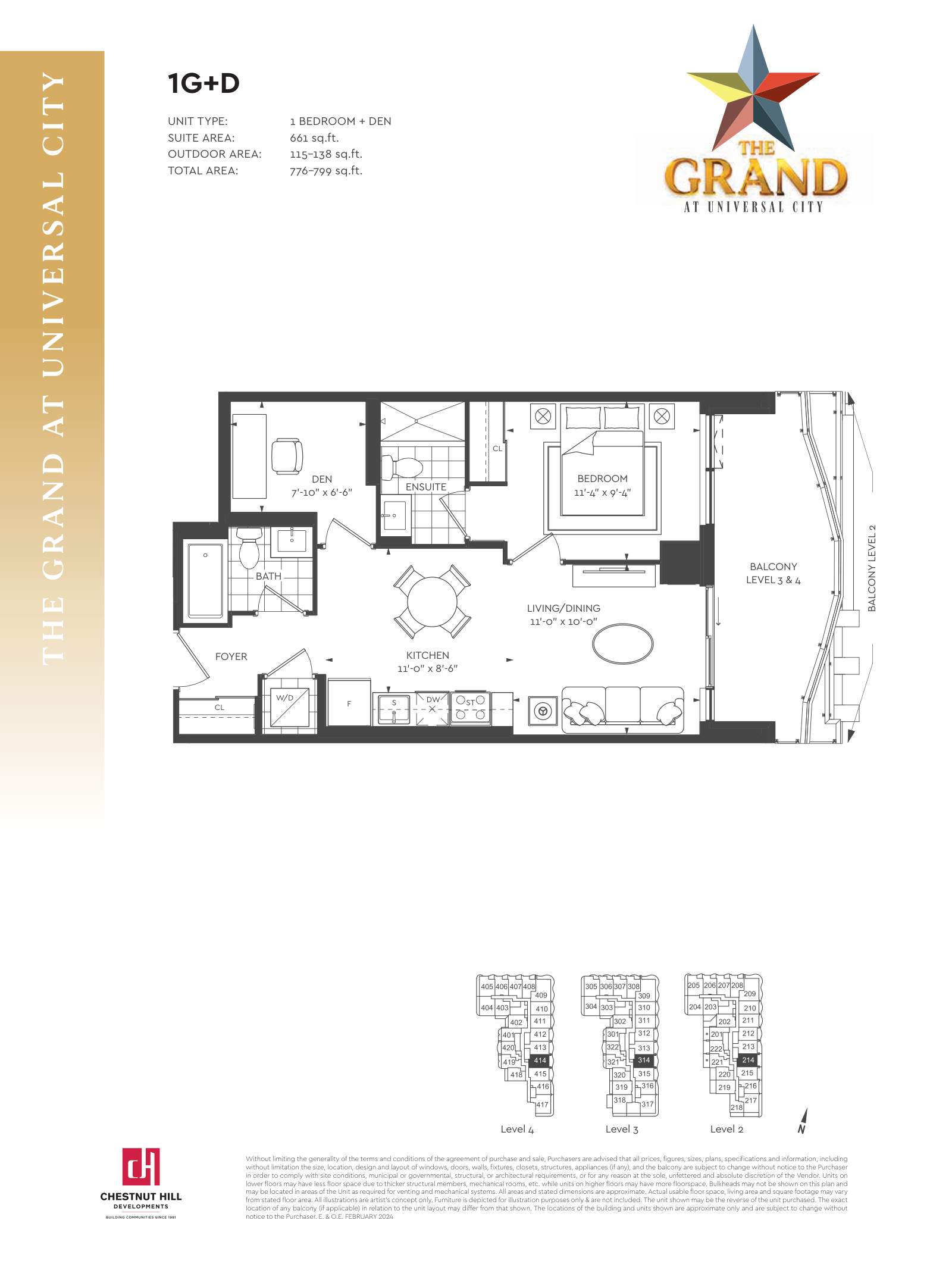 Suite 1G+D Floor Plan