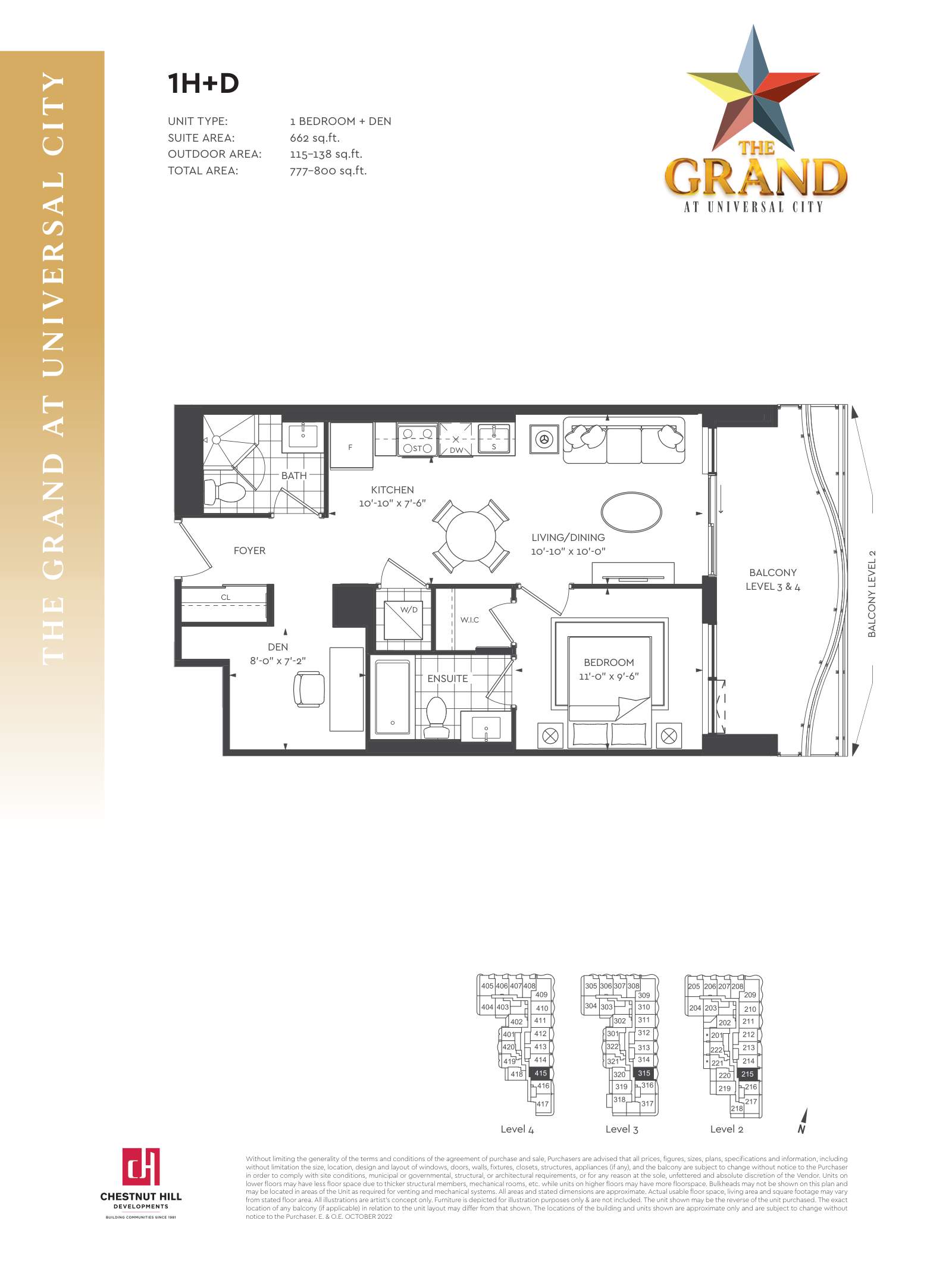 Suite 1H+D Floor Plan