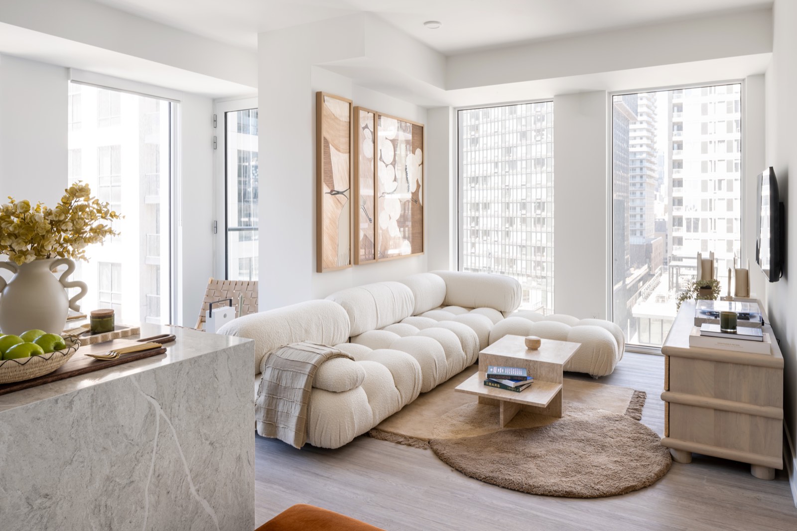 Living Room with City Views